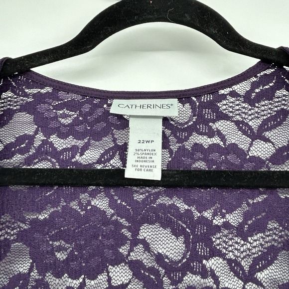 Catherines Lace Tank and Duster Set Size 22WP Purple Mature Feminine Romantic - Picture 12 of 16